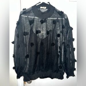Black sheer blouse very good condition